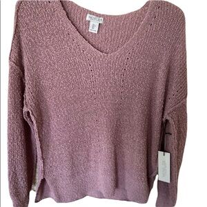 NWT Rachel Zoe dust pink V sweater size L